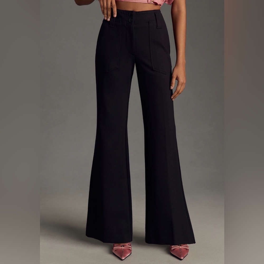 Maeve Anthropologie Naomi Ponte Wide-Leg Flare Pants | NWOT | Size 14